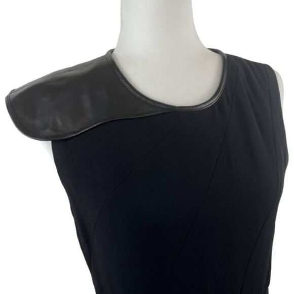 Rag & Bone Crew Neck Midi  Sheath Dress Leather detailing size 4 - Picture 10 of 11